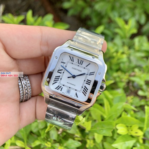 Cartier Santos De Cartier Watch, Medium Model Replica 1-1 Cao Cấp